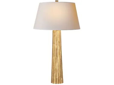 FLUTED - Spire Large Table Lamp in Gilded Iron with Paper Shade _ Visual Comfort Europe